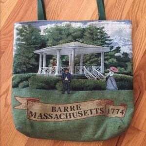 green barre Mass victorian vintage tote bag